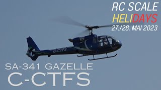 RC XXL TURBINE AEROSPATIALE SA341 GAZELLE CCTFS RC Scale Helicopter Show 2023 [upl. by Haliek]