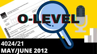 OLevel Math D May June 2012 Paper 21 402421 [upl. by Slohcin]