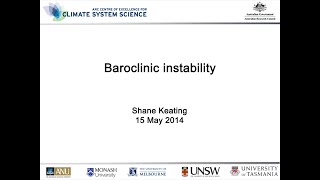 Baroclinic instability Shane Keating [upl. by Aerdnek383]