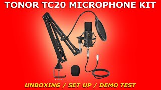 TONOR TC20 MICROPHONE KIT  Unboxing  Set Up  Demo Test [upl. by Akimrej3]