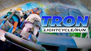 NEW TRON LightcycleRun FULL Ride POV BACK ROW 4K Magic Kingdom Walt Disney World Roller Coaster [upl. by Nydia]