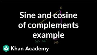 Sine and cosine of complements example  Basic trigonometry  Trigonometry  Khan Academy [upl. by Telfore]