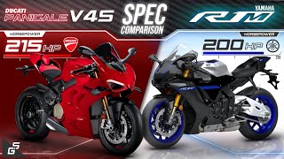 2022 Ducati Panigale V4S vs 2022 Yamaha R1M ┃Spec Comparison [upl. by Lleze9]