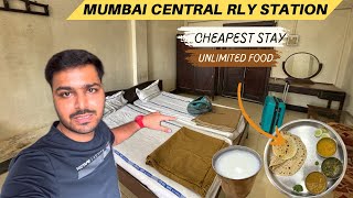 Mumbai Central Railway Station Retiring amp Dormatory room with ₹130 Unlimited thali [upl. by Ater]