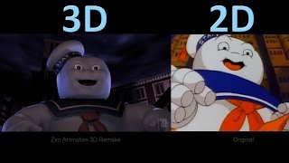 The Real Ghostbusters Intro  3D Remake vs Original [upl. by Anigue826]