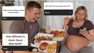 39 WEEKS PREGNANT MUKBANG  JUICY QUESTIONS QampA  James and Carys [upl. by Maisel]