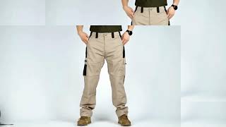 Mens Color Block Straight Leg Cargo Pants Loose Casual Multi Pockets Outdoor Pants [upl. by Toll]