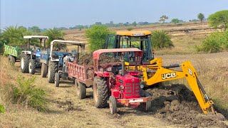 Canal Repairing JCB 3dx Backhoe Loader  New Holland 3630 4wd  Mahindra 275 Di  Eicher 485 Tractor [upl. by Arvie712]