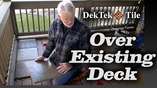 How to Install DekTek Tiles Concrete Deck Tiles Over Existing Wood Decking [upl. by Anigar]