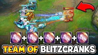 WE PLAYED AN ENTIRE TEAM OF BLITZCRANKS AND ITS HILARIOUS 5 HOOKS AT ONCE [upl. by Anidam]