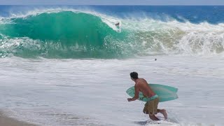 Attempting to surf GNARLY Shorebreak and Pumping swell in Mexico Smoookified [upl. by Lav]