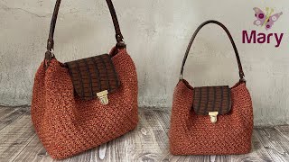 Borsa Quadrotta  Bag crochet tutorial [upl. by Joline735]