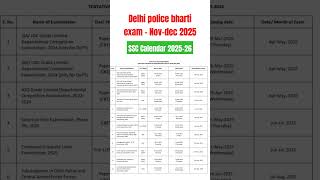 SSC Calendar 2025 26 sscexam sscdelhipolice ssccgl sscgd2025 [upl. by Enitsyrk]