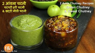 2 Amla Chutney Recipes  2 आंवले की चटनी रेसिपी  Green Chutney and Meethe Chutney [upl. by Etnovad]