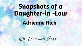 Snapshots of a DaughterinLaw by Adrienne Rich I English Literature [upl. by Humpage]