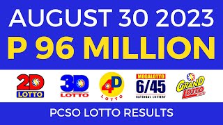 Lotto Result August 30 2023 9pm PCSO [upl. by Ynnaf]