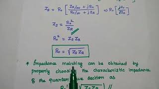 Quarterwave Transformer  Quarter wave line method  Impedance Matching [upl. by Baird]