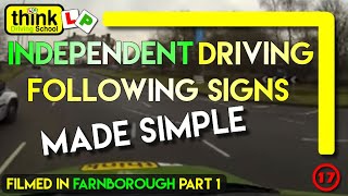 Independent Driving in Farnbrough following Guildford Signs  Think Driving School [upl. by Rodie317]