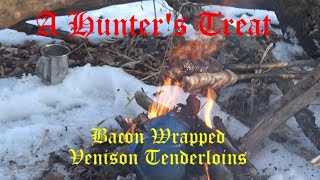 Hunters Treat Catch amp Cook Venison Tenderloins wrapped in bacon ASMR [upl. by Lerak]