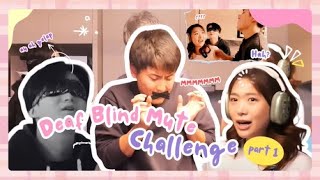 deaf blind mute challenge w tomo amp lukas  Tomo stress [upl. by Layap25]