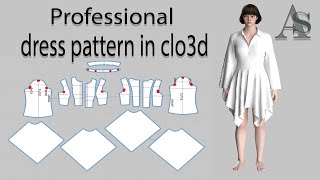 how to make dress patternsClo3d beginner guideClo3d beginner tutorial [upl. by Childs]