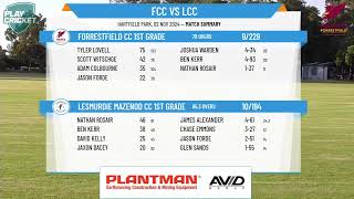 Forrestfield CC 1st Grade v Lesmurdie Mazenod CC 1st Grade [upl. by Jahdol]