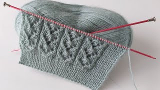 İki şiş ajurlu çok güzel kolay örgü modeli anlatımı ✅️ bayan yelek modelleri ✅️ knitting crochet [upl. by Annaegroeg172]