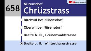 VBG Ansagen  658  Effretikon – Lindau – Nürensdorf – Oberwil – Breite bN [upl. by Kanter]