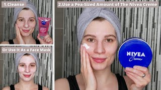 How to use Nivea Cream on the Face Body and as a Face Mask [upl. by Alleinnad]