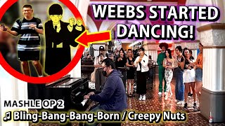 I played MASHLE S2 OP BlingBangBangBorn on piano in public [upl. by Eehtomit383]