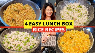 ചോറു കൊണ്ട് എളുപ്പത്തിൽ 4 TIFFIN BOX വിഭവങ്ങൾ  4 Easy Instant Lunch Box Rice Recipes [upl. by Basso]