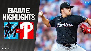 Marlins vs Phillies Game Highlights 81324  MLB Highlights [upl. by Belldame]