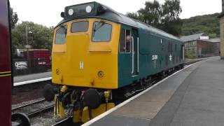 Class 25 Sulzer diesel loco No 25059 At Keighley and Haworth KWVR  16th Aug 2014 [upl. by Gladine]