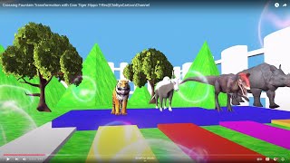 Fountain Crossing Animal Transformation Tiger Hippo Bull Dynasore  Live ChidiyaCartoonChannel [upl. by Griffith]