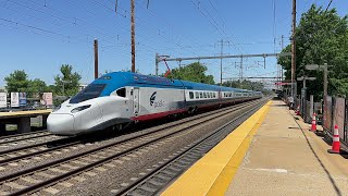 A Sunny Afternoon On The Northeast Corridor w Amtraks Acela 20  Princeton Junction 53024 [upl. by Lorre]