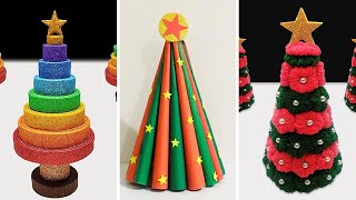 3 Christmas Tree Ideas  Paper Christmas Tree Making  Christmas Decor Ideas  DIY Christmas Tree [upl. by Aikim572]