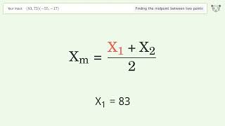 Find the midpoint between two points p1 8373 and p2 5517 StepbyStep Video Solution [upl. by Jahdol]