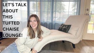 Tufted Chaise Lounge Review  A Stylish Addition to Your Home  Assembly and Unboxing [upl. by Einahpts]