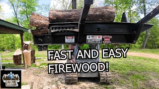 Splitting Firewood the Easy Way  Viewers Questions Answered on the Halverson 120 Processor [upl. by Susie756]