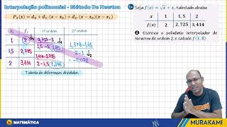 INTERPOLAÇÃO POLINOMIAL  FORMA DE NEWTON  09 [upl. by Abixah952]