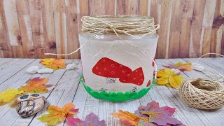 Basteln Windlicht für den Herbst ganz einfach gemacht  Windlicht DIY [upl. by Ettenawtna]