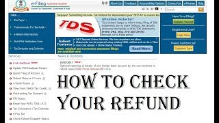 HOW TO CHECK INCOME TAX REFUND STATUS [upl. by Aryc561]