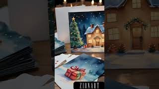 Create Your Own MAGICAL Watercolor Christmas Cards [upl. by Ezaria]