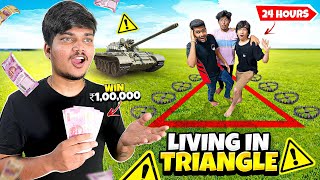 Living In Triangle For 24 Hours🔺😱 With Tsg JashRonish And Abhee😍 Ritik Jain vlogs [upl. by Schick871]