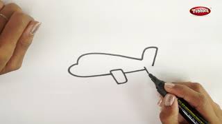 Drawing Step By Step  How to Draw an Aeroplane  Learn Drawing For Beginners  Drawing Basics Kids [upl. by Ric]