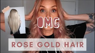 ROSE GOLD HAIR AT HOME  Moroccanoil Color Depositing Mask [upl. by Ealasaid]