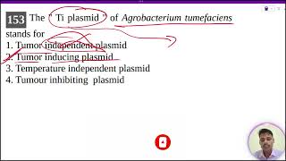 The quot Ti plasmid quot of Agrobacterium tumefaciens stands for1 Tumor independent plasmid2 Tumor [upl. by Dilaw]