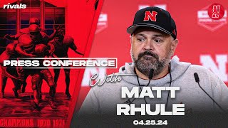 Nebraska Football Matt Rhule previews spring game talks NFL draft April 25 2024 [upl. by Oicatsana72]