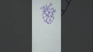 How To Draw Geometric Heart ❤️ Drawing heart drawing shorts [upl. by Ro244]