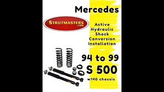 Rear Install 94 to 99 Mercedes S500 w140 Chassis Conversion Kit By Strutmasters [upl. by Esital]